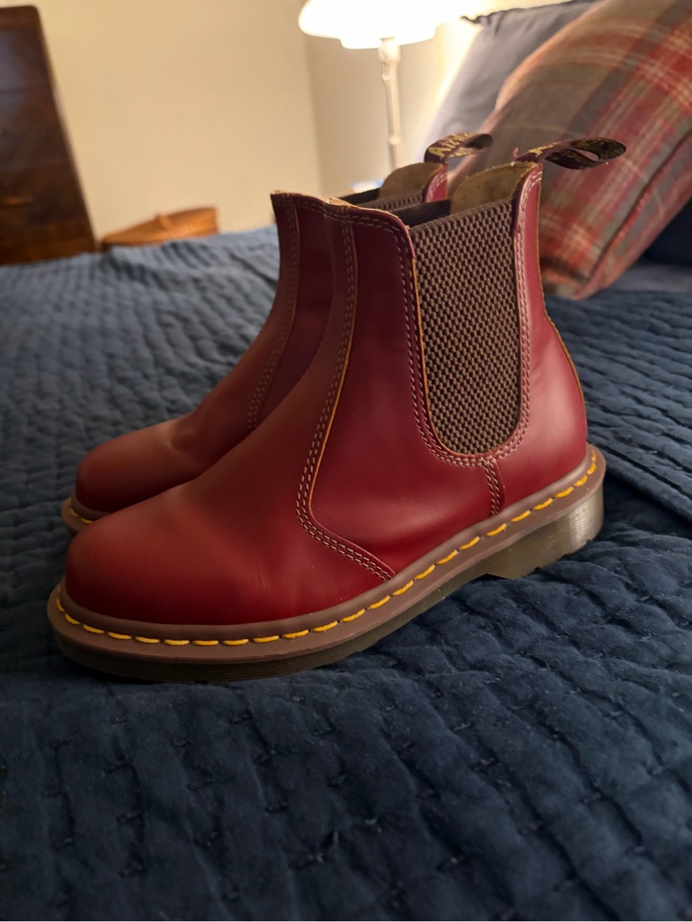 Doc Martens Made in England: Women's Cherry Red Leather Chelsea Boots